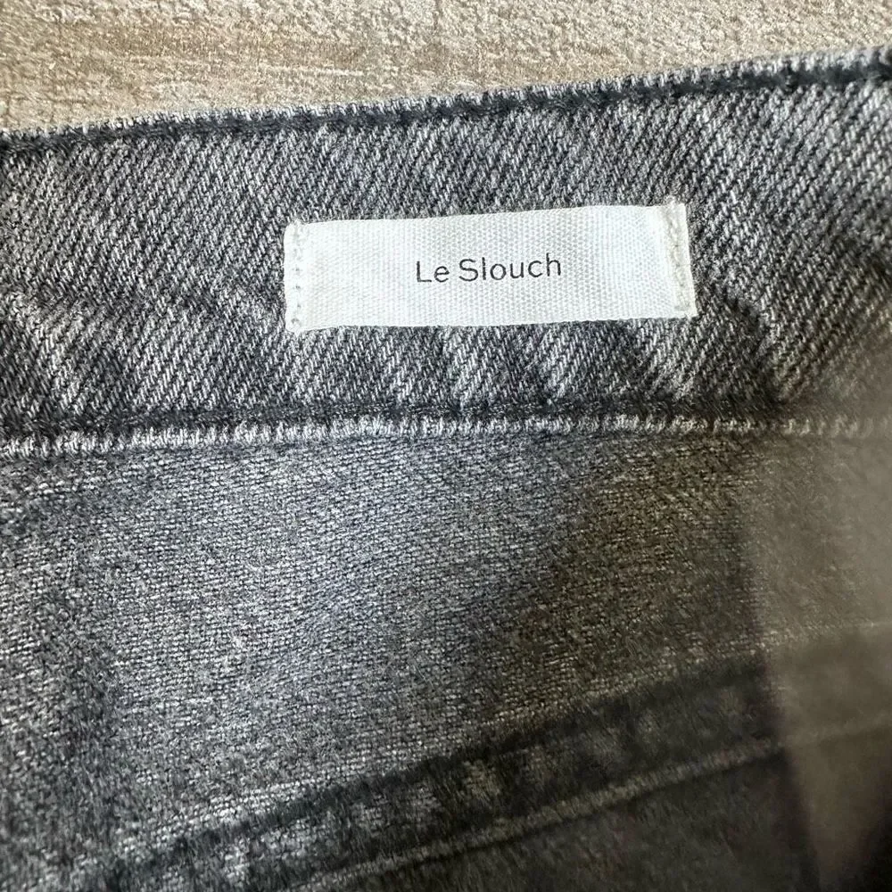 Frame Women’s Size 28 Le Slouch Pure Carpenter Jeans Black Dark Wash Low Rise - Picture 2 of 10